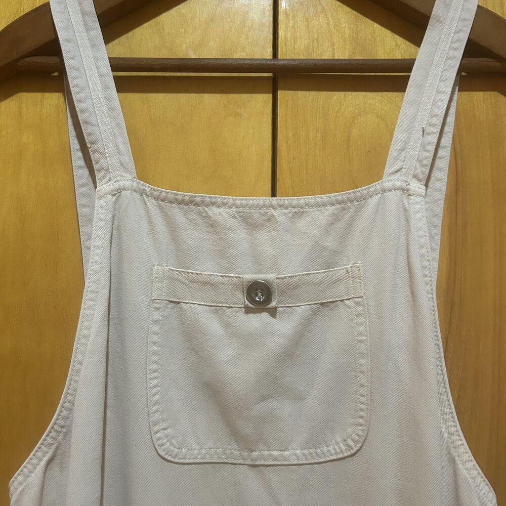 VTG David Dart Overall Dress Size L Y2K Bib Beige Maxi Granola Girl Cottagecore - Picture 3 of 9